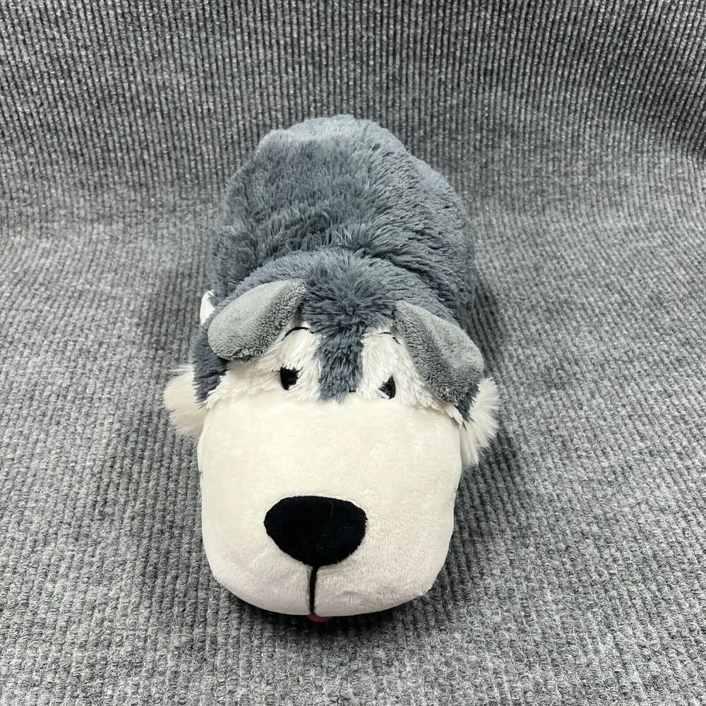 Just Play FlipaZoo 2 in 1 Plush 20” White Polar Bear Poppi/Gray Husky‎ Dog Asher